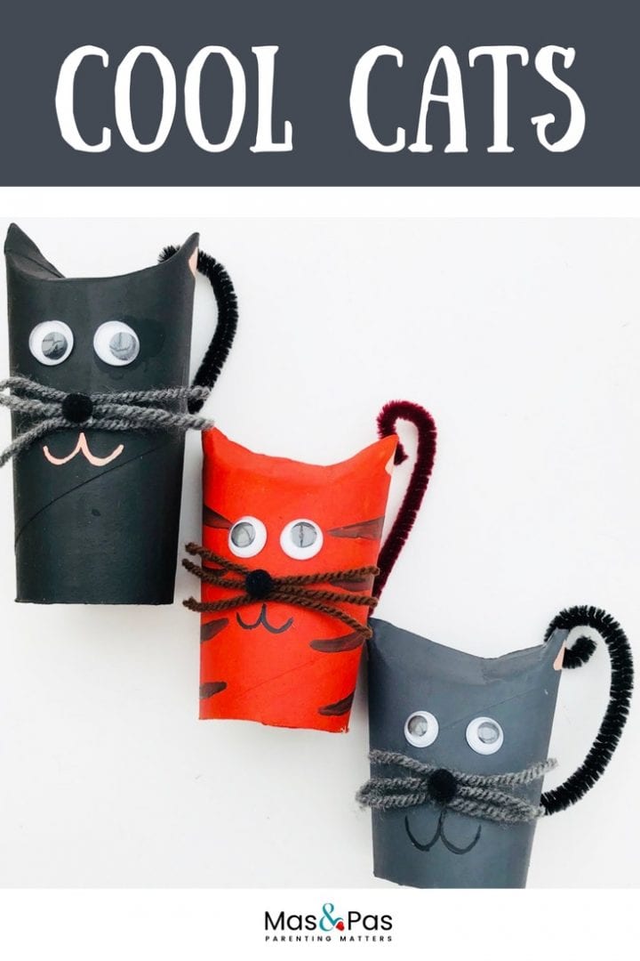 Toilet roll cats - make diy cats out of paper rolls or toilet rolls - a great kids craft