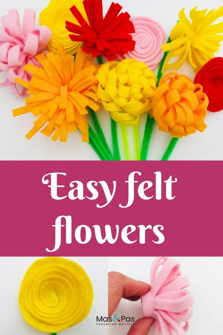 How to make easy diy felt flowers with this no-sew felt flowers craft for kids