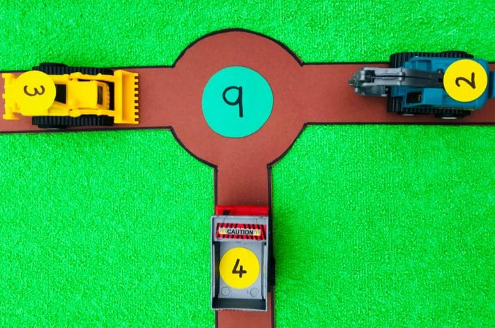 Adding 3 numbers - learn how to add 3 single digit numbers together in a fun way with this roundabout maths game